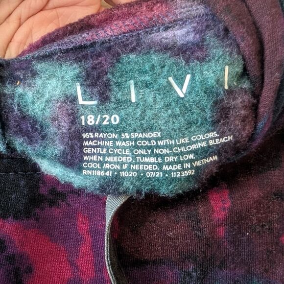 Lane Bryant LIVI Long Sleeve Printed Hooded Top 18-20 - Picture 7 of 8